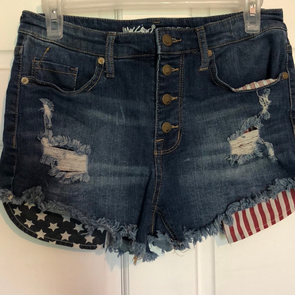 American flag high rise shorts